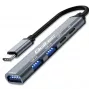 Qoltec 53790 USB-C 3.1 5in1 Hub Adapter | USB-C PD | USB-C | 2x USB 2.0 | USB 3.0