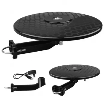 Omnidirekcionāla aktīva TV antenna MACLEAN MCTV-102, DVB-T/T2 HEVC, 174–230 & 470–698 MHz, USB 5V, 75 Ω, āra/iekštelpām