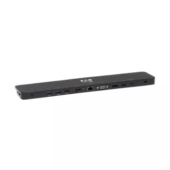 USB-C Dokstacija, Trīs Ekrāni - 4K HDMI & DP, VGA, USB 3.2 Gen 1, USB-A/C Hubs, GbE, 100W PD Lādēšana