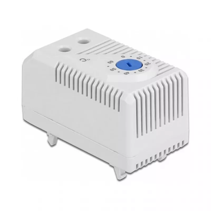 Termostats DELOCK 66823, plastmasas korpuss IP20, 30 W, 250 V, 10 A, 43×60×33 mm, zils/pelēks