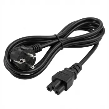 EFB-Elektronik strāvas vads ar iezemētu kontaktdakšu 90° - C5 180°, melns, 3 m, 3 x 0,75 mm²
