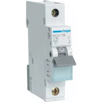 Hager MCN116 - 16 A - C tipa - 1 modulis - -25 - 60 °C - -25 - 80 °C - 17,5 mm
