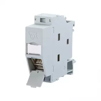 Metz Connect REGplus IP20 C6A modulis 180°M - DIN sliežu kontaktligzda - RJ-45 - Gaiši Pelēks (130B117003-E)