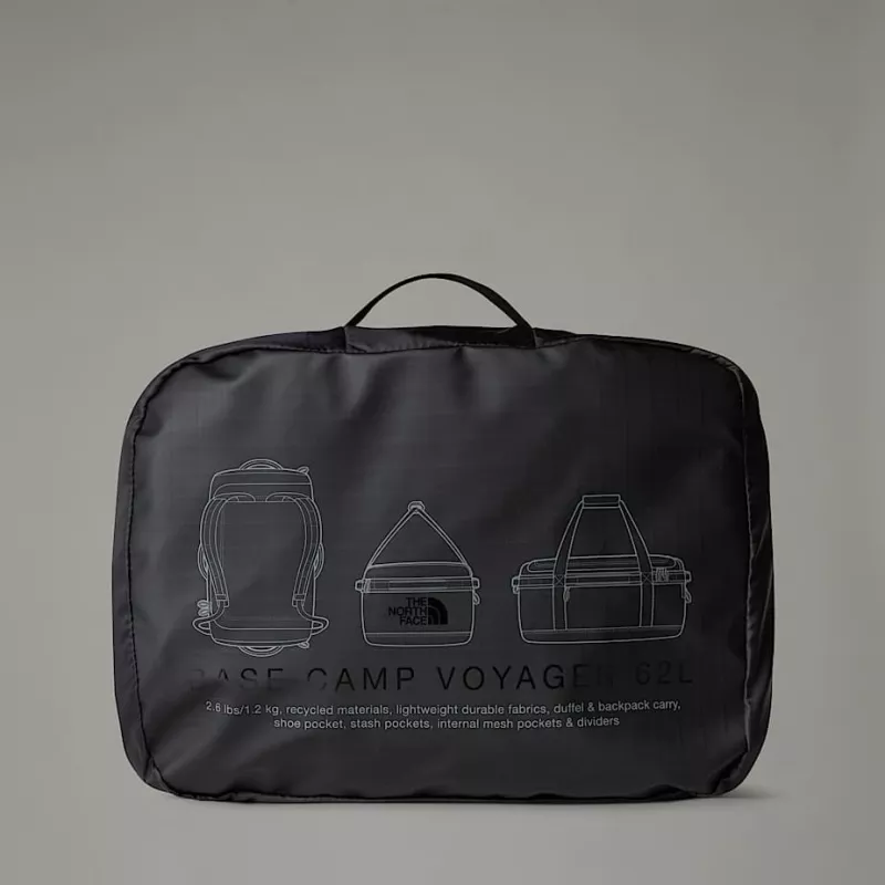 Ceļojumu soma The North Face Base Camp Voyager Duffel 62 - tnf melna/pelēka