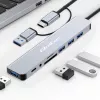 QOLTEC USB-C centrmezgls 4x USB + SD/TF karšu lasītājs modelis 53794