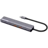 USB Type-C centrmezgls CANYON DS-17 — HDMI, USB 3.2 Gen 1 A, USB-C, MicroSD, 10000 Mbit/s, pelēks