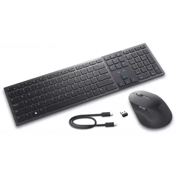 Dell Premier Collaboration Keyboard and Mouse KM900 bezvadu tastatūras un peles komplekts, grafīta krāsa, LT, USB-A