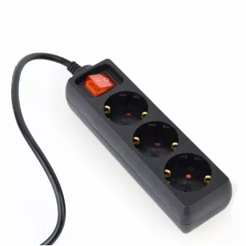 Gembird EG-PSU3-01 pagarinātājs 0.6 m 3 AC kontaktligzdas Iekštelpām Melns