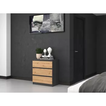 Topeshop M3 ANTRACYT/ARTISAN kumode