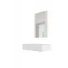 Tualetes galdiņš ar spoguli cama meble PAFOS 80×41,6×100 cm, matēti balts, MDF rāmis, 1 atvilktne