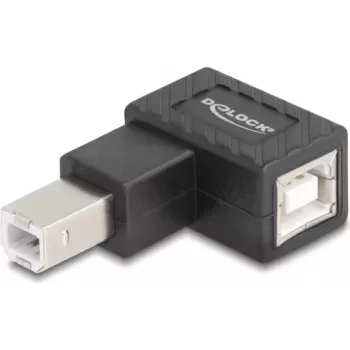 DeLOCK 67206 USB 2.0 Type-B pagarinātājs sievišķais-sievišķais, 90°, melns