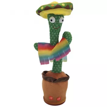 Dejojošais kaktusa rotājums ar sombrero Extralink Toys, dziedāšana bērniem LED USB