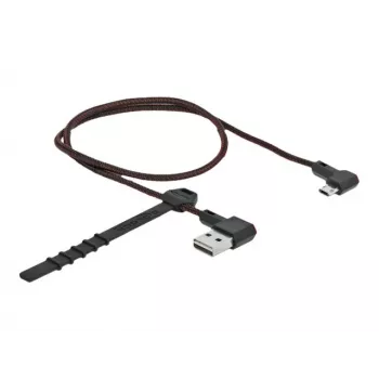 USB kabelis DeLOCK EASY-USB 2.0 Type-A uz Micro-B vīrišķais 0,5m Melns