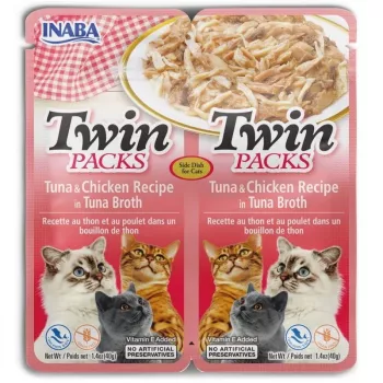INABA CAT Twin Tuna with Chicken in Broth – kaķu gardums – 2x40g