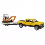 Dodge RAM 2500 Servisa auto ar piekabi un mini ekskavatoru (BRUDER)