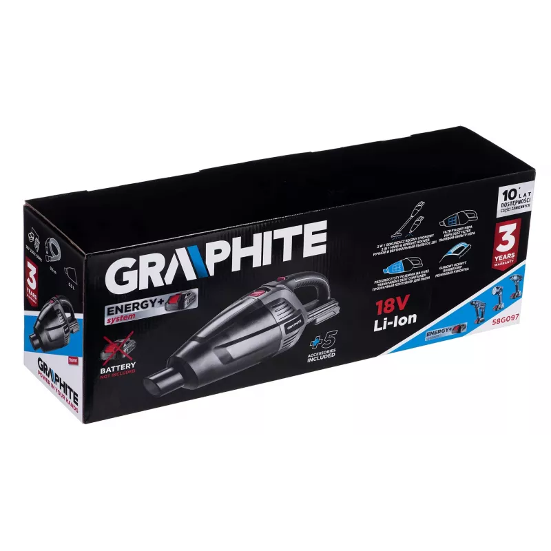 Bezvadu putekļsūcējs Energy+ 58G097 Graphite 2-in-1
