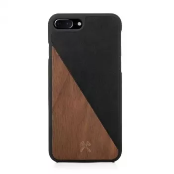 Aizsargmaciņš Woodcessories EcoSplit valrieksta koks un melna āda iPhone 7 Plus / 8 Plus