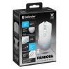 Bezvadu spēļu pele DEFENDER Pandora White — ambidekstrāla, 3200 DPI, 6 pogas, programmējama, optiska, USB