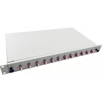 Helos LWL 19 inch Splice Box 12 x LC Duplex OM4 sagatavots savienošanai Pelēks (375558)