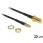 Koaksiālais kabelis DeLOCK 88483 RG-174 0.2 m RP-SMA TS-9 Melns