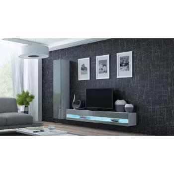 Cama TV statīvs VIGO jauna 30/180/40 balts/pelēks glancēts