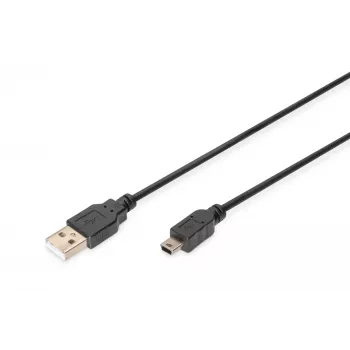 Savienojuma kabelis USB A / miniUSB B M/M 1 m melns