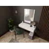 Tualetes galdiņš ar spoguli cama meble PAFOS 80×41,6×100 cm, matēti balts, MDF rāmis, 1 atvilktne
