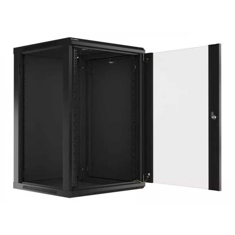 Sienas stiprinājuma skapis LANBERG WF01-6618-10B, 18U, 600×600×907 mm, melns, 60 kg
