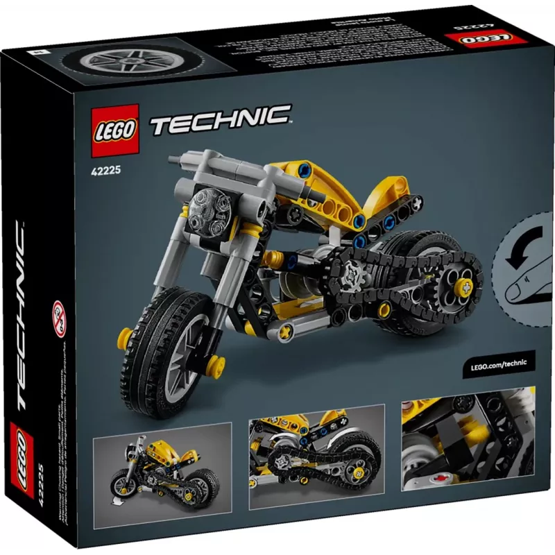 LEGO TECHNIC 42225 Dzeltenais Motocikls