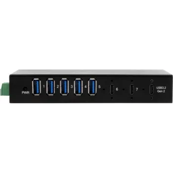 EXSYS GmbH 7-Port USB 3.2 Gen 2x1 Metāla HUB, 2x C + 5x A-Savienotājs (EX-12297HMS)