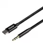 Audio kabelis Savio CL-187 1m Melns USB-C uz 3,5 mm minijack