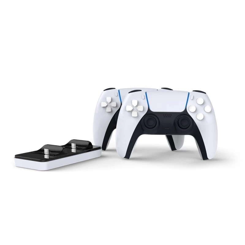 SUBSONIC SA5608 uzlādes stacija PlayStation 5 kontrolieriem ar divām ātrās uzlādes vietām un LED indikatoriem