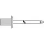 Aklā kniede GESIPA 4×9.5 mm alumīnija korpuss, tērauda serde, 3.5–5 mm