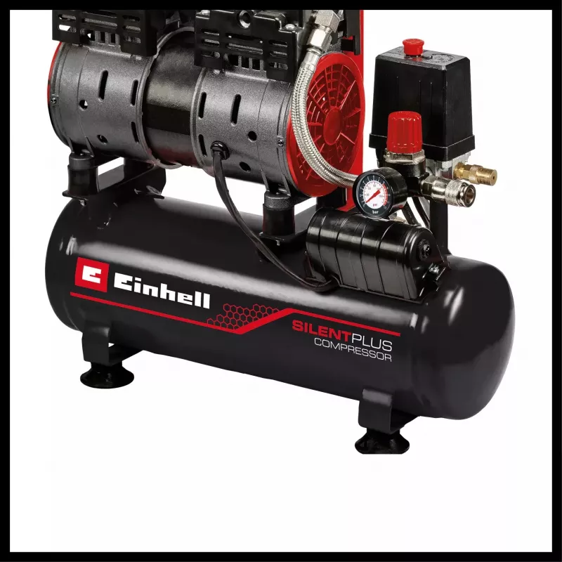 Kompresors TE-AC 110/6 Silent Plus (melns/sarkans, 550 W)