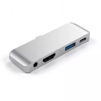 Satechi alumīnija USB-C centrmezgls iPad Pro sudraba krāsā