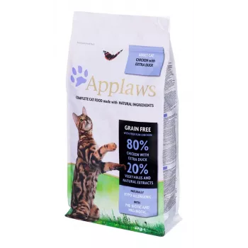 Sausā kaķu barība Applaws Chicken with Duck 2 kg – bezgraudu komplektā barība pieaugušiem kaķiem, 36.5% olbaltumvielu, 16% tauku