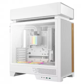 Datora korpuss DeepCool CL6600 WH — balts, ATX/micro-ATX/Mini-ITX, ATX/PS2/SFX/SFX-L barošanas bloks, 140 mm priekšā, 120/140 mm augšā/aizmugurē, 2.5 inch un 3.5 inch diskdziņi