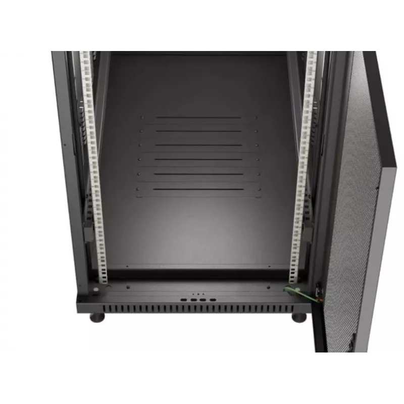 19 collu skapis LANBERG FF01-6222-23B 22U 600x1200 mm Melns ar perforētām durvīm