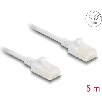 DeLOCK RJ45 Cat.6A tīkla kabelis, spraudnis-spraudnis, 5m, balts