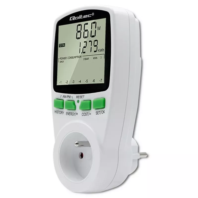 Jaudas mērītājs QOLTEC PM0627 3680W ar vēsturi