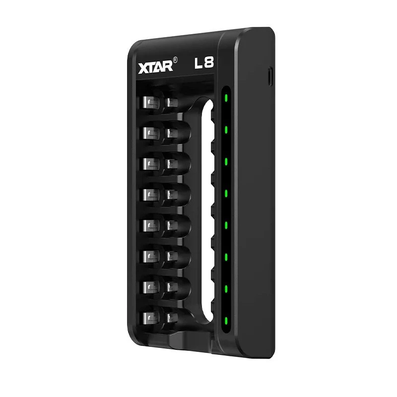 Viedais akumulatoru lādētājs AA/AAA 1,5 V un 1,2 V, 8 sloti
