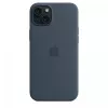 Apple iPhone 15 Plus Silikona Maciņš ar MagSafe - Storm Blue