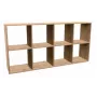 Grāmatu plaukts MALAX 2X4 ARTISAN, dabīgs koks, 8 plaukti, 1470×300×750 mm
