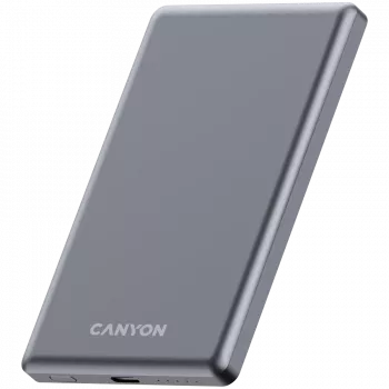 Canyon OnPower 505 - Powerbank - 5 000 mAh - USB-C ievads/izeja - USB-C PD 20W + bezvadu magnētiskā uzlāde 15W