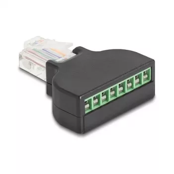 DeLOCK 90654 dzimuma mainītājs RJ45 uz 8-pin spailēm Melns