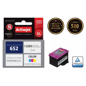 Activejet AH-652CR tinte (HP 652 F6V24AE aizstājēja; Premium; 21 ml; krāsu)