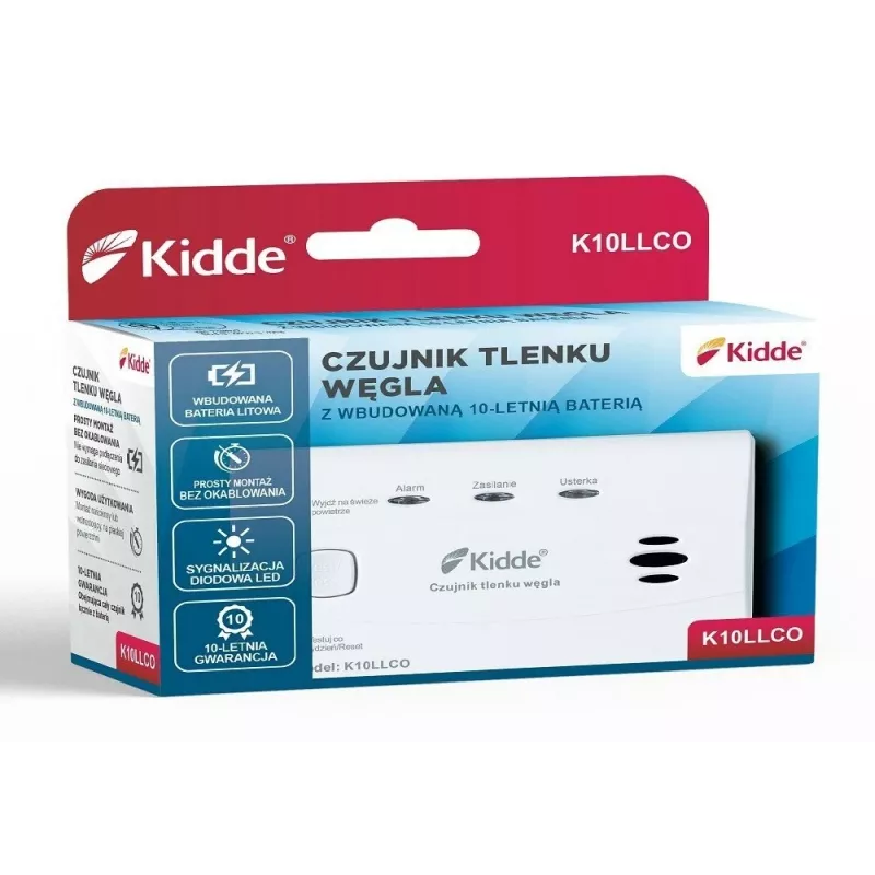 Oglekļa monoksīda un dūmu detektors K10LLCO Kidde