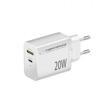 Esperanza EZC105W tīkla lādētājs 20W Balts