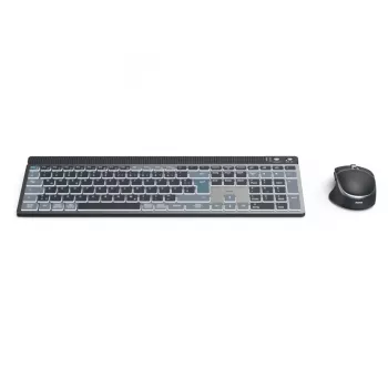 Bezvadu daudzietaiču tastatūras un peles komplekts HAMA WKM-750 — melns