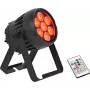 LED PAR gaismeklis EUROLITE AKKU IP PAR 7 QCL CRMX MK2 — akumulatora RGBW prožektors ar QCL LED un CRMX